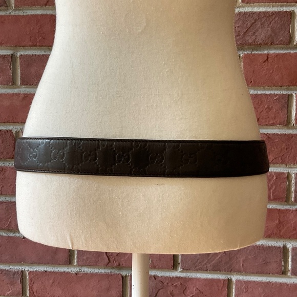 Gucci Guccissima Embossed Brown Leather Gg Marmont Belt Size 90/36 Made in Italy - Picture 11 of 13